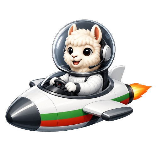 LamaKing astronaut riding a rocket